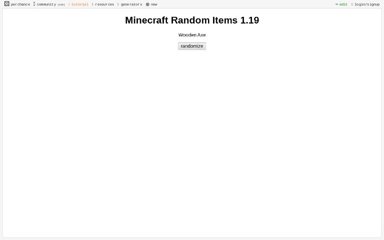 Minecraft Random Items 1.19 ― Perchance Generator