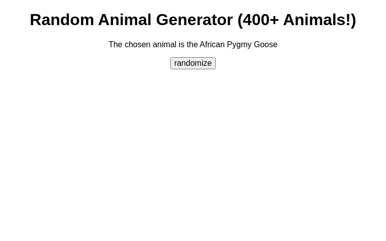 Random Animal Generator (400+ Animals!)