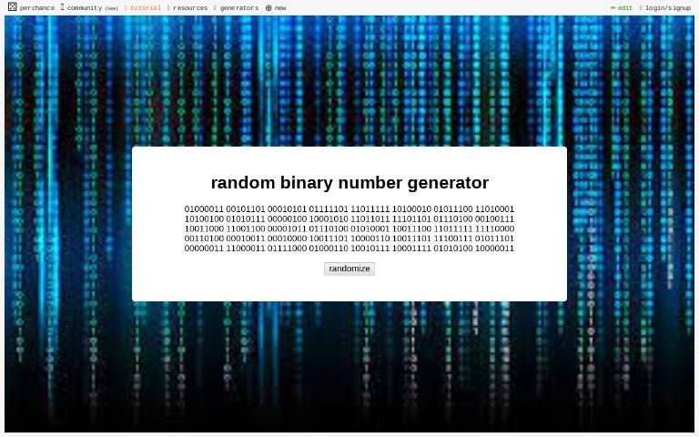 random binary number generator