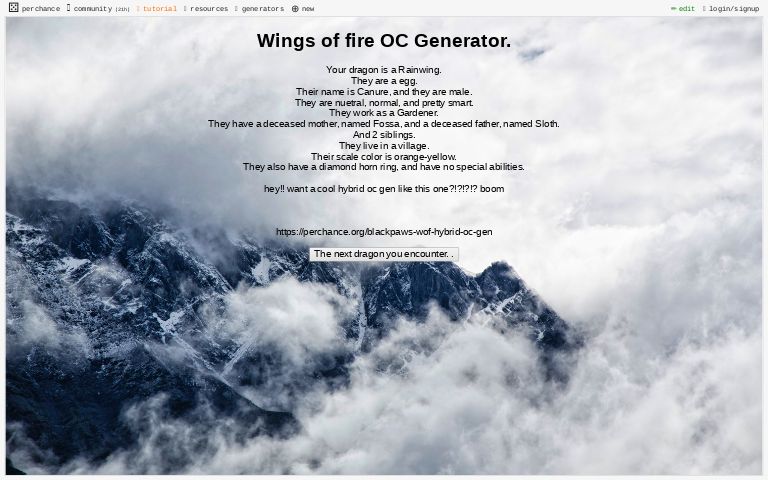 Wings Of Fire OC Generator Perchance