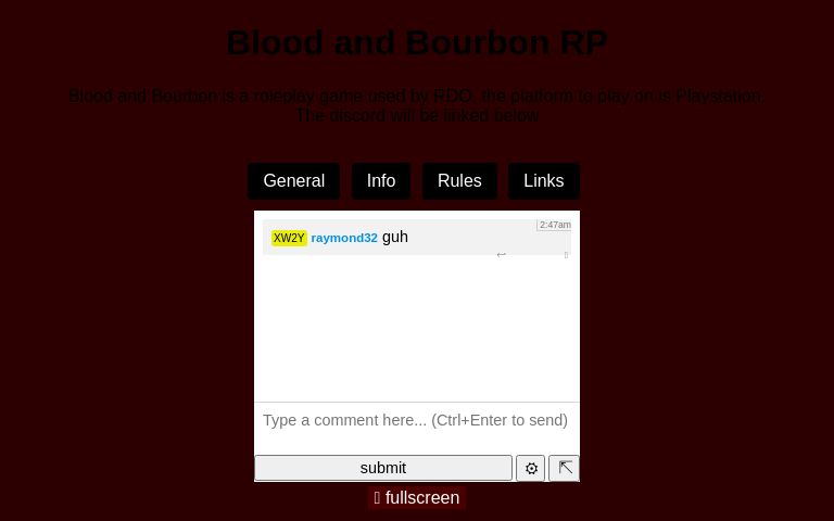 Blood and Bourbon RP ― Perchance Generator