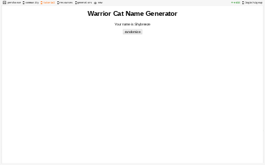 Warrior Cat Name Generator ― Perchance