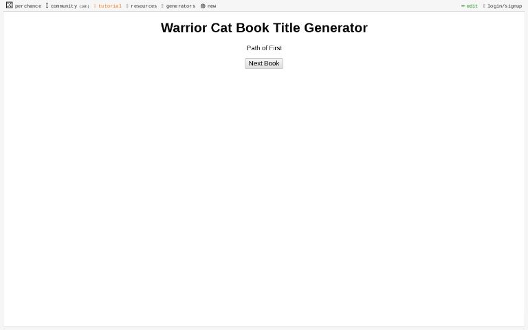 Name Generator {Warrior Cats} 