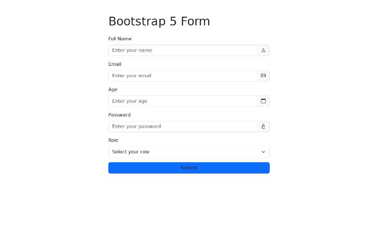 Bootstrap 5 Form ― Perchance Generator