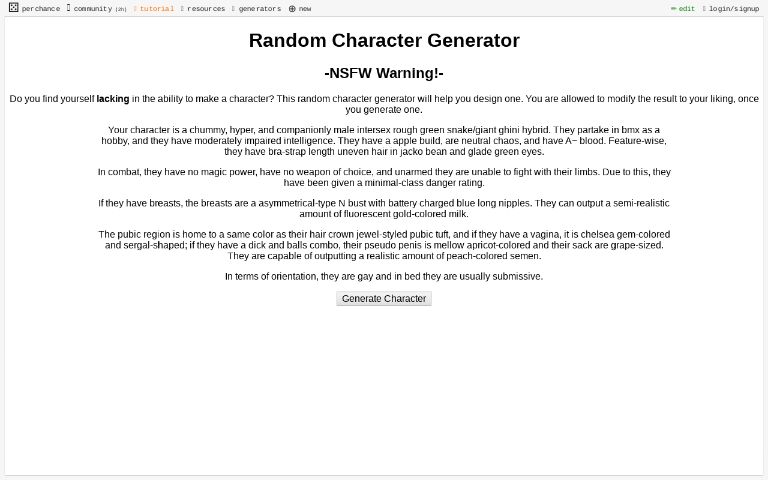 Random Character Generator