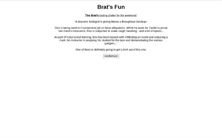 Brat's Fun ― Perchance Generator