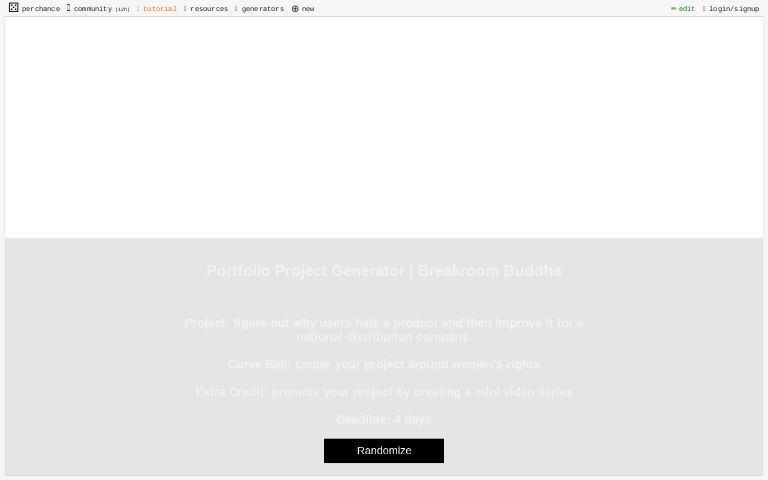 Portfolio Project Generator | Breakroom Buddha