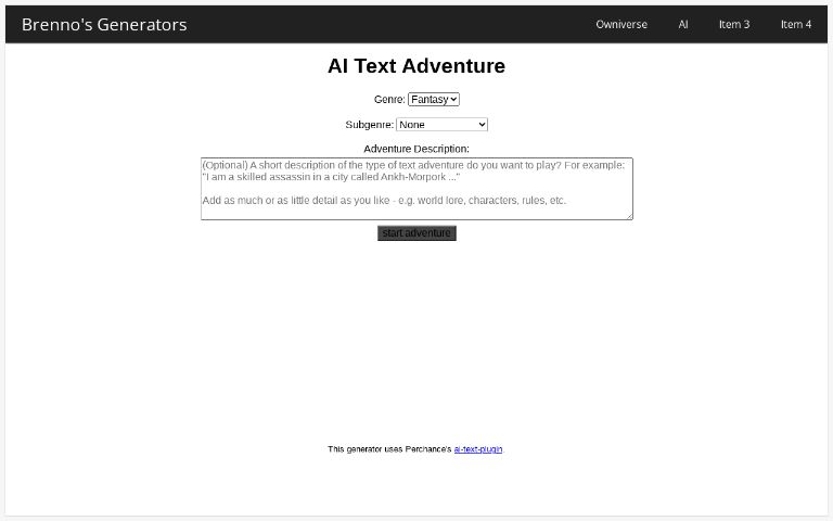 online text adventure ai