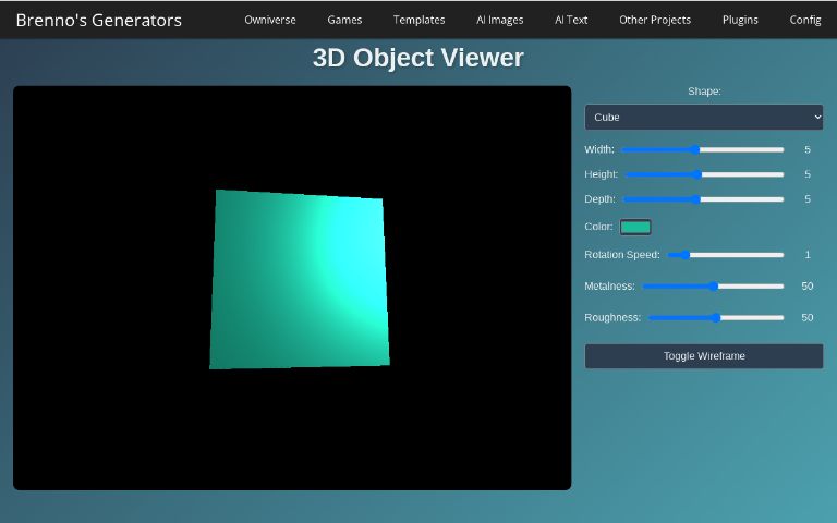 3D Object Viewer ― Perchance Generator
