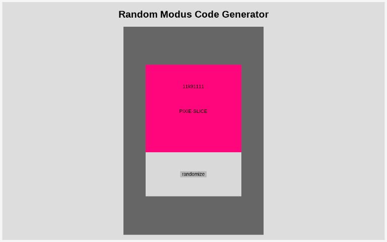 Random Modus Code Generator