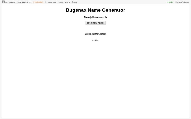 Bugsnax Name Generator Perchance