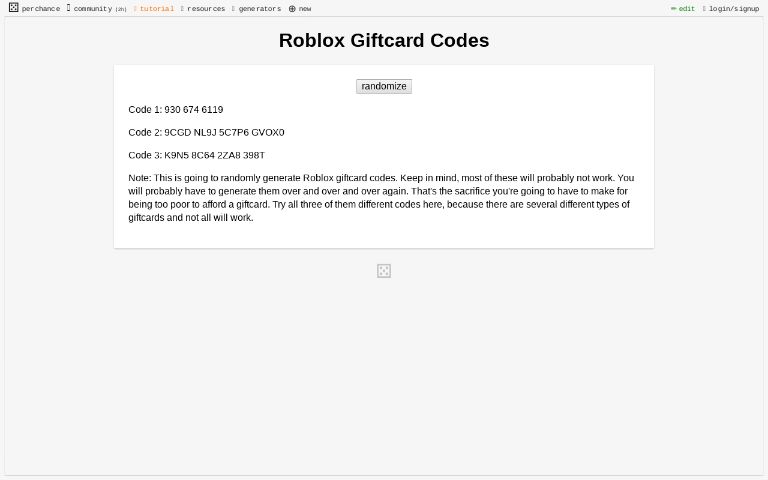 the end Estimate internal Roblox Giftcard Codes ― Perchance Generator