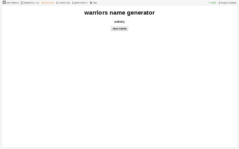 warriors name generator