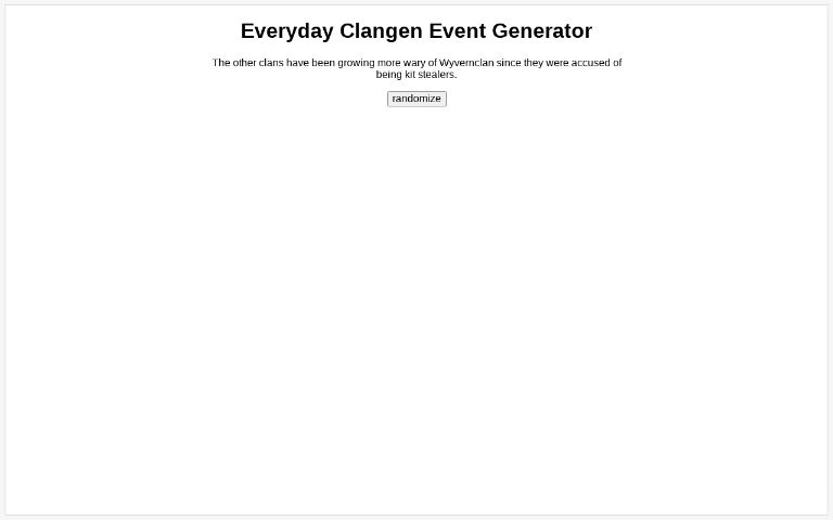 Everyday Clangen Event Generator