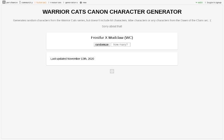 WARRIOR CATS GENERATOR ― Perchance