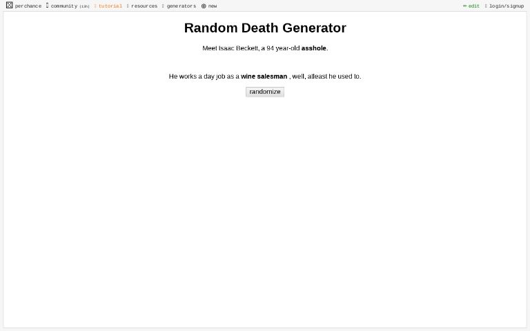 Random Death Generator