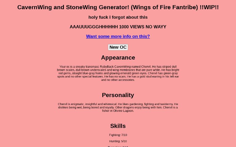 CavernWing and StoneWing Generator! (Wings of Fire Fantribe) !!WIP!!