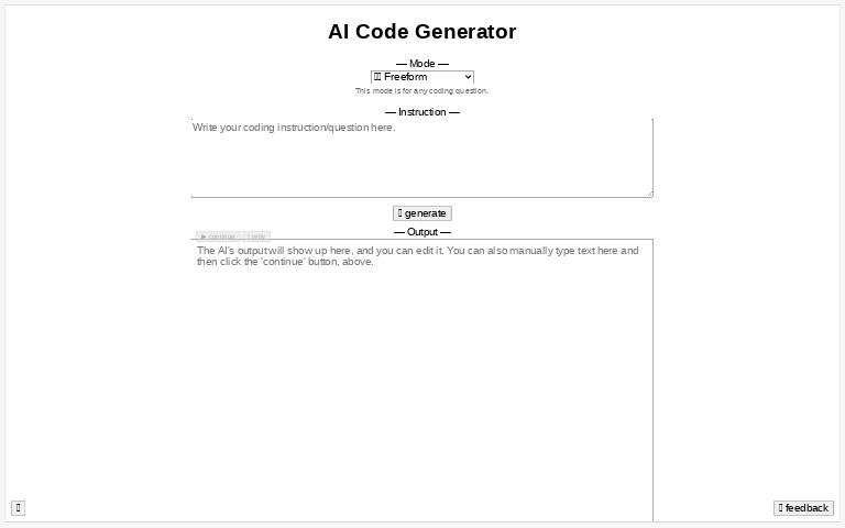 AI Code Generator (free, no sign-up, unlimited)