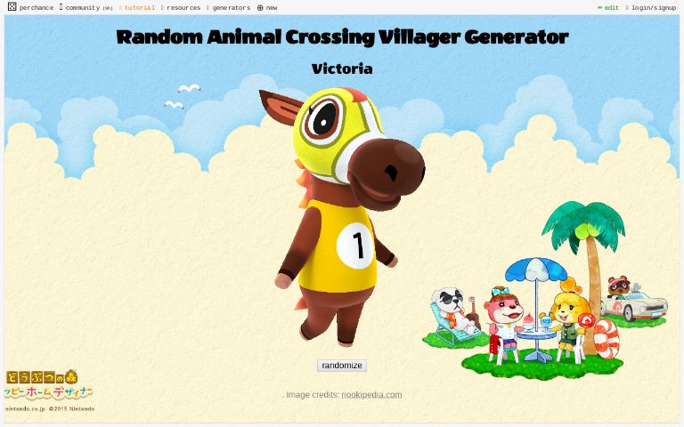 random-animal-crossing-villager-generator