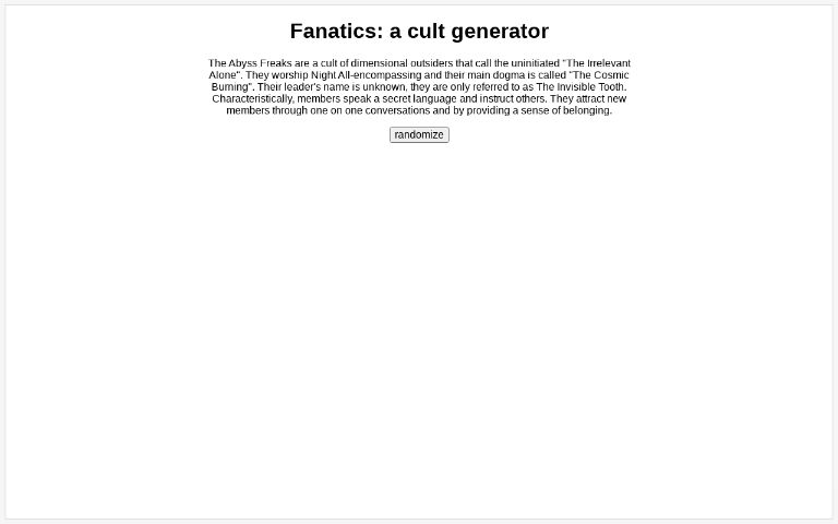 Fanatics: a cult ―