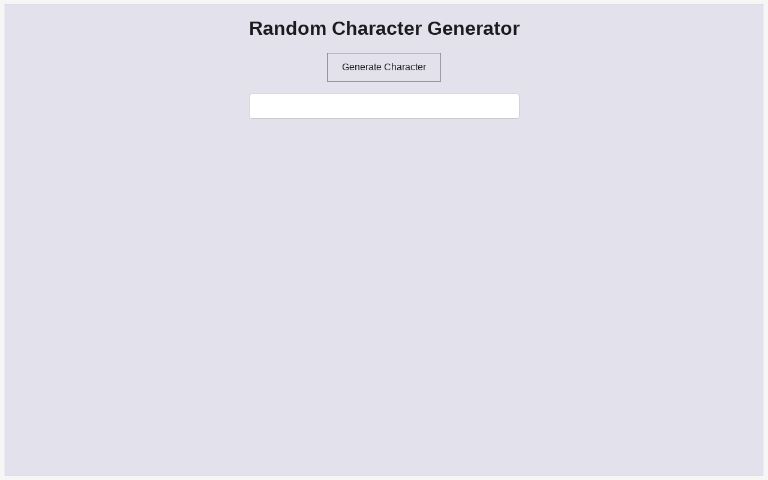 Random Character Generator