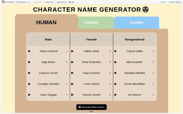 Character Name Generator