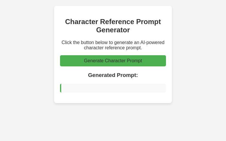Character Reference Prompt Generator