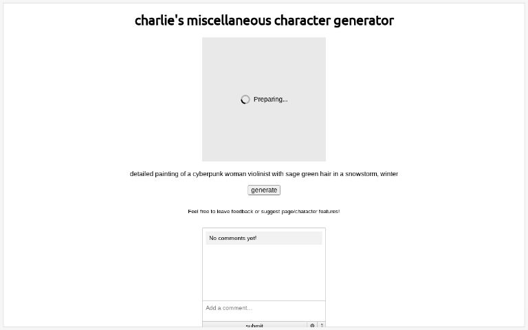 charlie's miscellaneous character generator