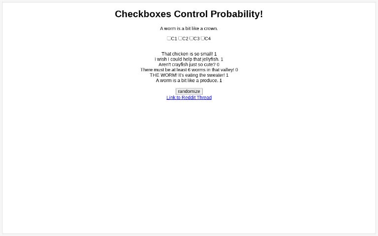 Checkboxes Control Probability! ― Perchance Generator