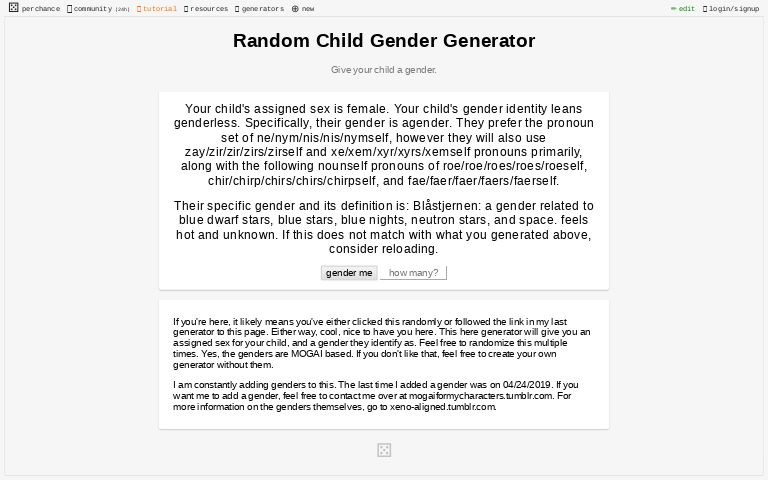 Random Child Gender Generator