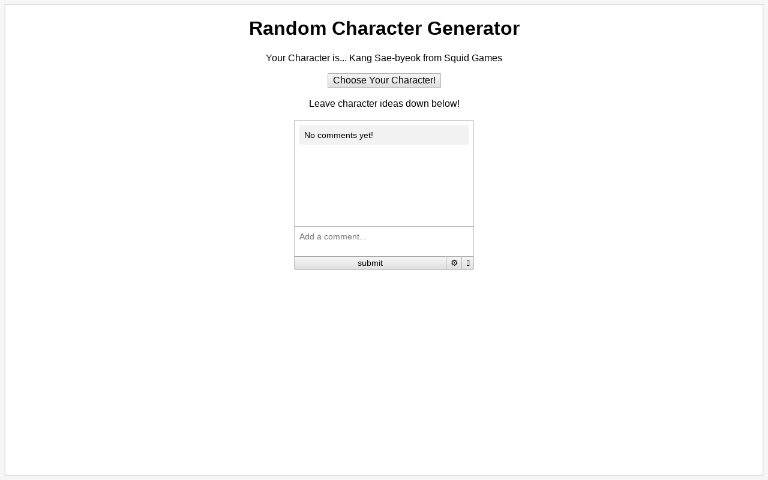 Random Character Generator