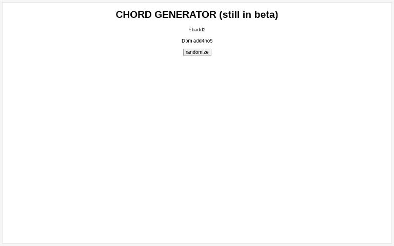 CHORD GENERATOR (still in beta)