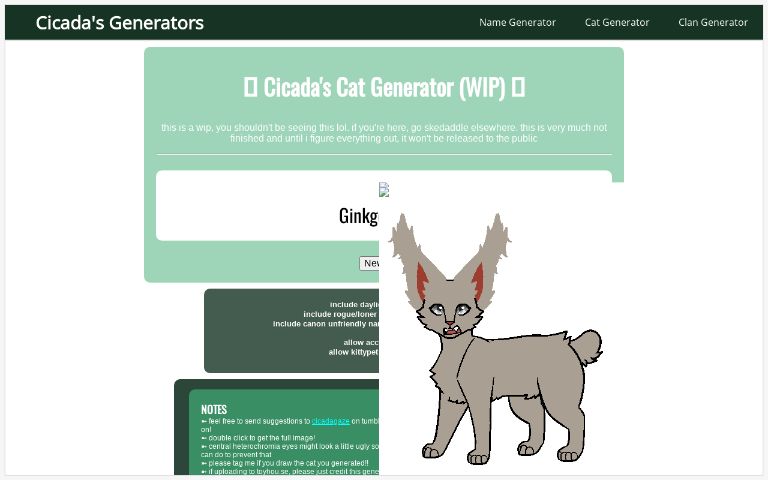 Cicadas Cat Gen ― Perchance Generator