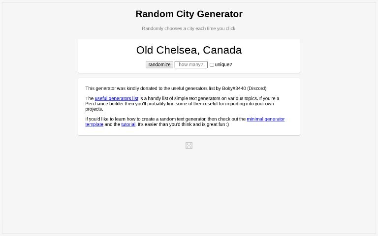 Random City Generator ― Perchance