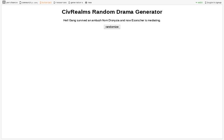 Civrealms Random Drama Generator Perchance Org - big chungus banned from roblox