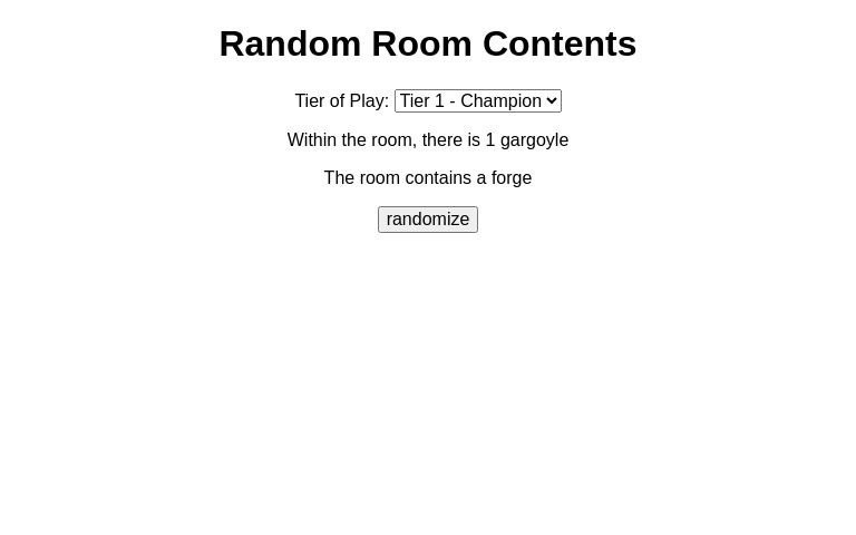 Random Room Contents ― Perchance Generator