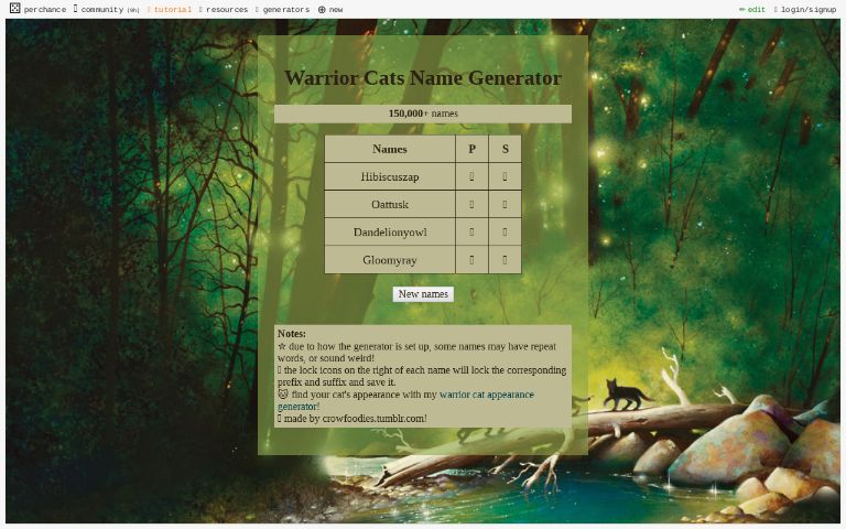 I made a Warrior Cats name generator!  : r/ WarriorCats