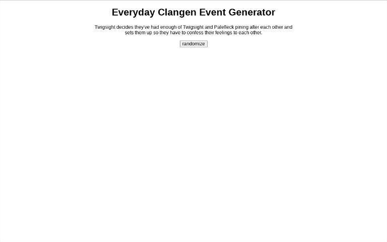 Everyday Clangen Event Generator