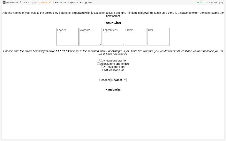 Clangenevent ― Perchance Generator