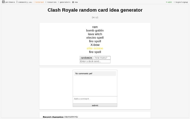 random card generator clash royale