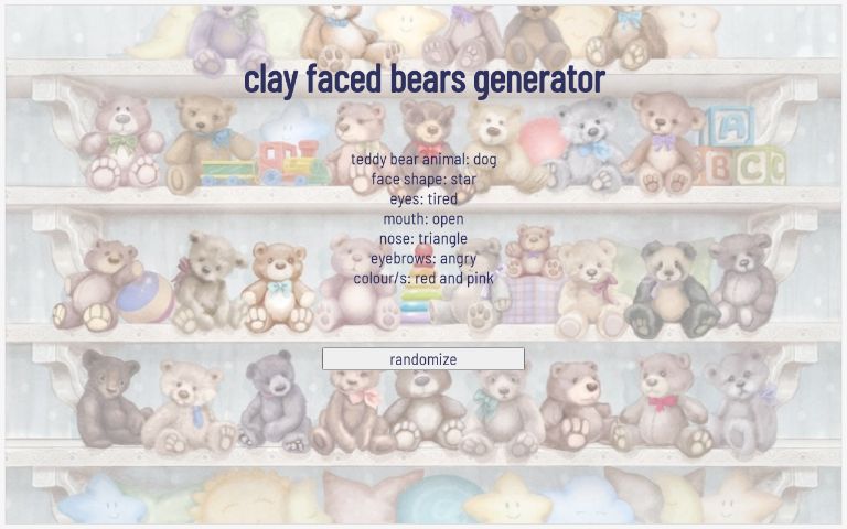 clay faced bears generator