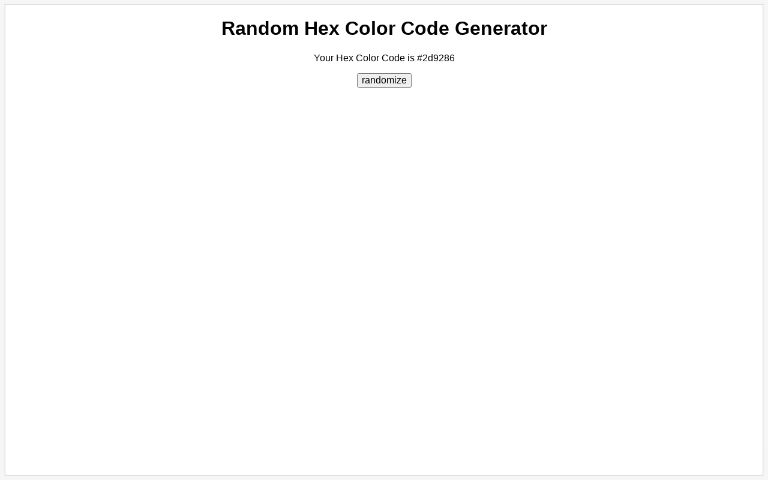 Random Hex Color Code Generator