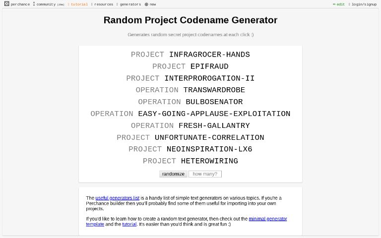 random-project-codename-generator-perchance