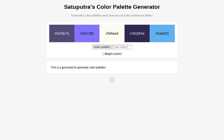 Satuputra's Color Palette Generator