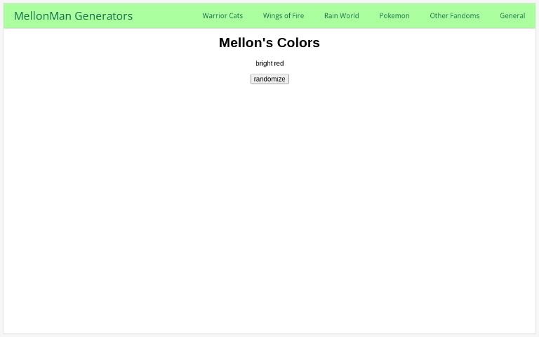 Mellon's Colors ― Perchance Generator