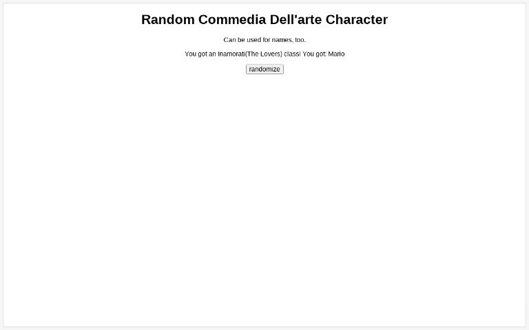 random-commedia-dell-arte-character-perchance-generator