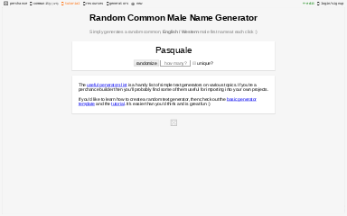Random Common Male Name Generator Perchance