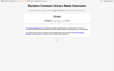 Random Common Unisex Name Generator