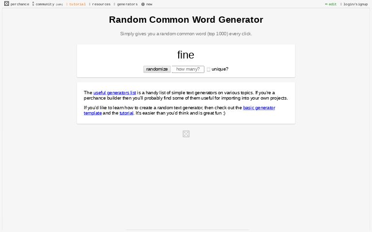 Random Word Generator ― Perchance