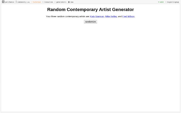 Random Contemporary Artist Generator